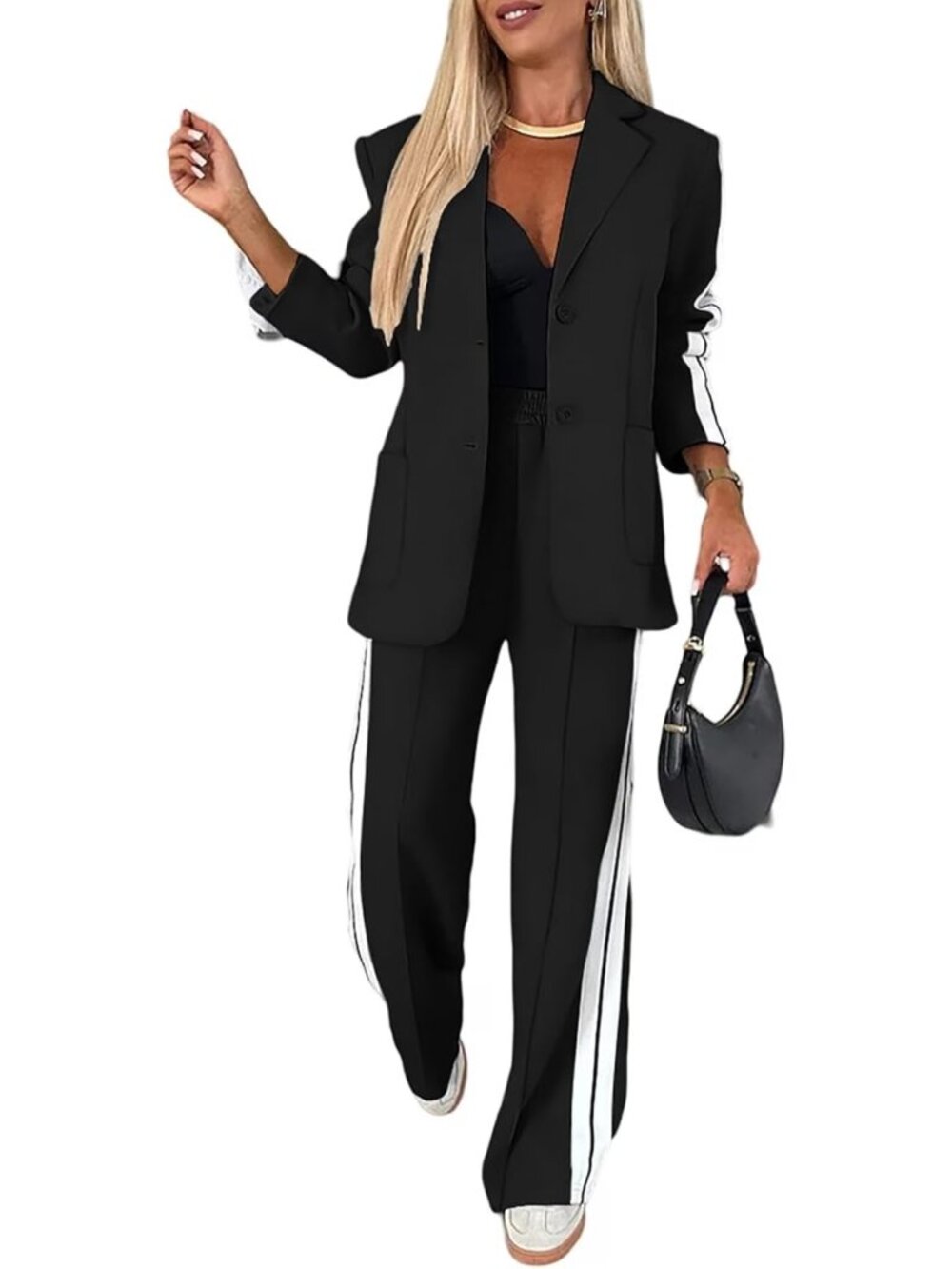 Jacket & Pantsuit dark gray and stylish Large